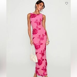Princess Polly “Fionna Floral Maxi Dress Pink”